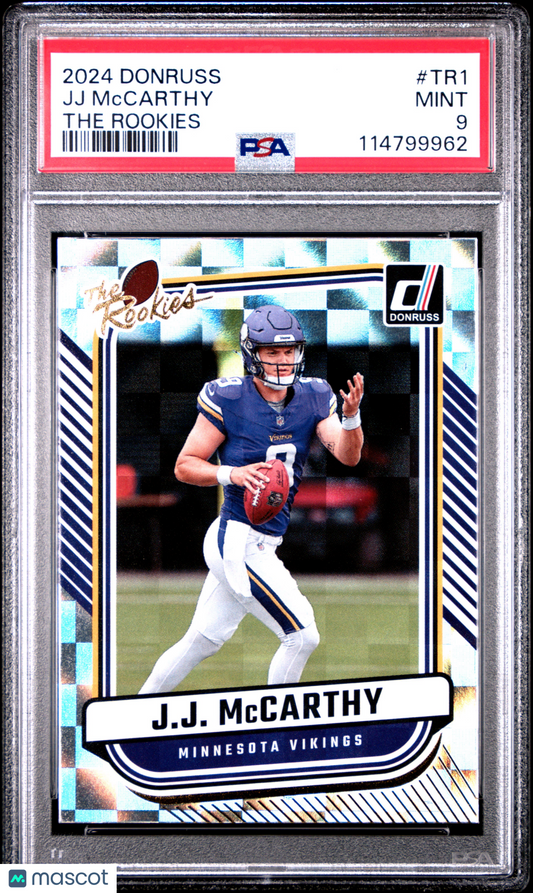 2024 Panini Donruss The Rookies JJ Mccarthy #TR1 PSA 9