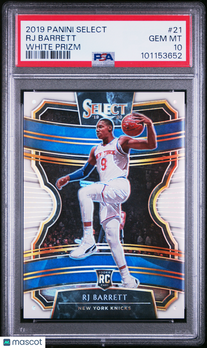 2019 Panini Select RJ Barrett White Prizm /149 #21 PSA 10