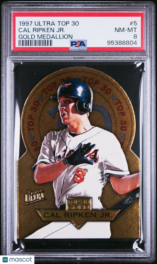 1997 Ultra Top 30 Cal Ripken JR. Gold Medallion #5 PSA 8