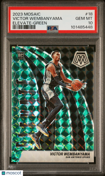 2023 Panini Mosaic Elevate Victor Wembanyama Green #18 PSA 10