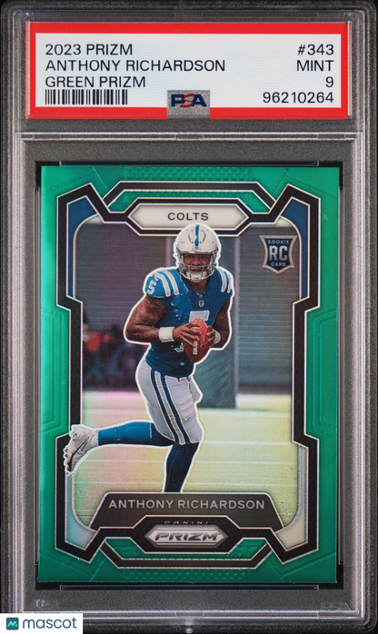 2023 Panini Prizm Anthony Richardson Green #343 PSA 9