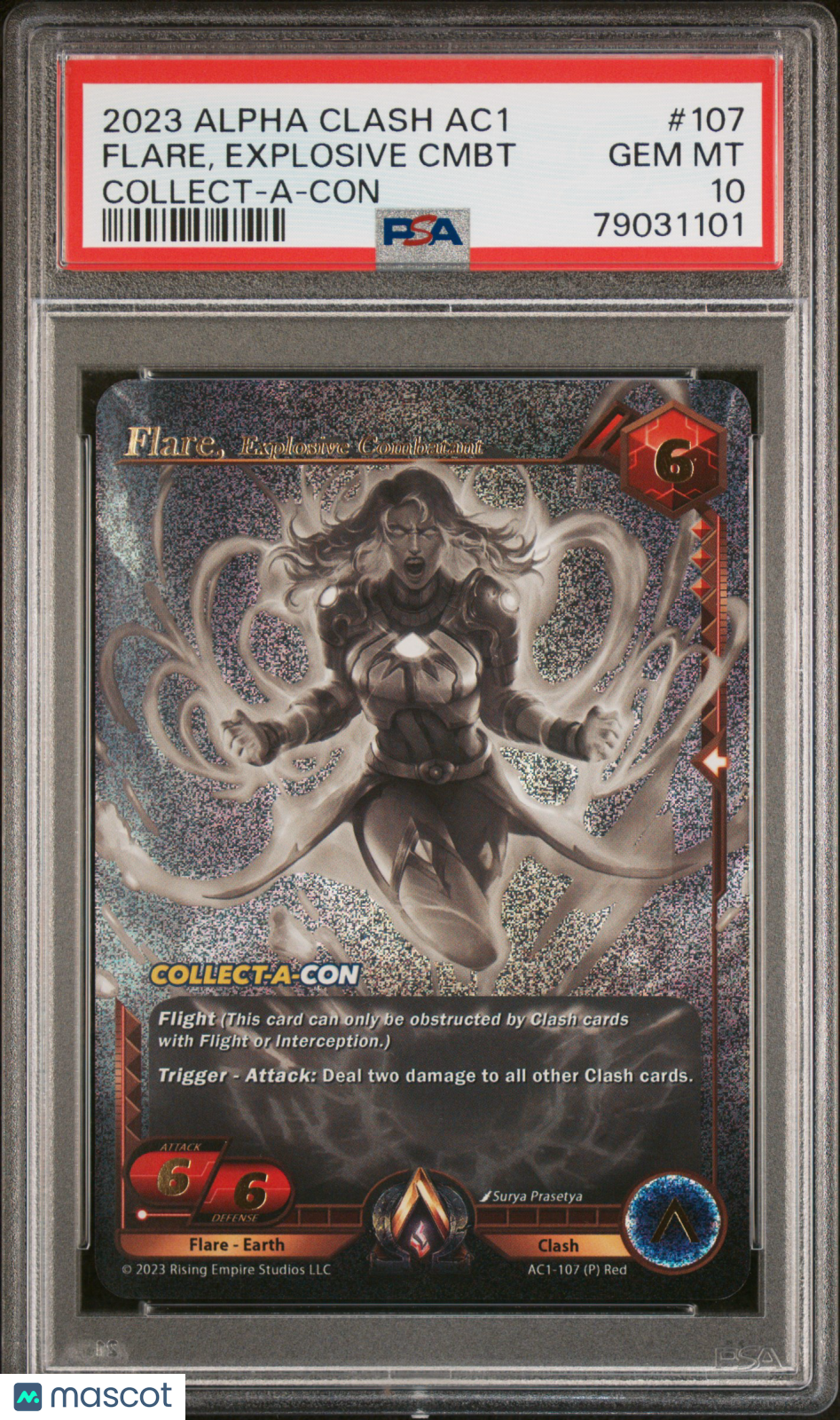 2023 Alpha Clash The Awakening Promo Flare, Explosive Combatant #107 PSA 10