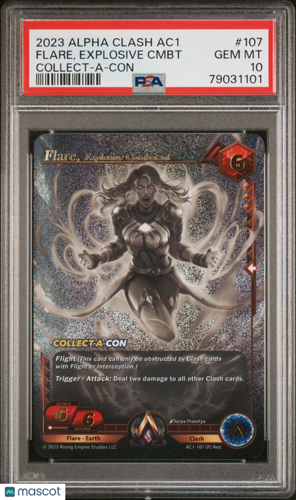 2023 Alpha Clash The Awakening Promo Flare, Explosive Combatant #107 PSA 10