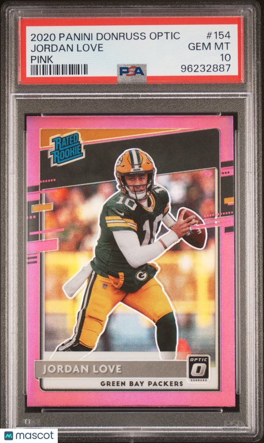 2020 Panini Donruss Optic Jordan Love Pink #154 PSA 10